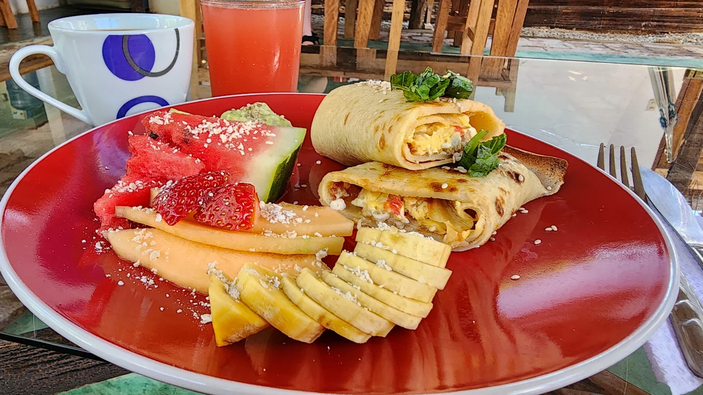 Desayuno preparado en Kinti Guest House